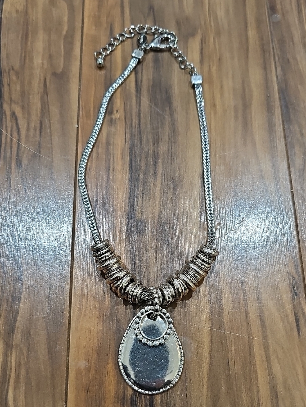 Chico's Silver-Tone Teardrop Pendant Necklace - Women's Jewelry
